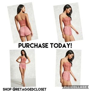 F21 Faux Suede Corset Top